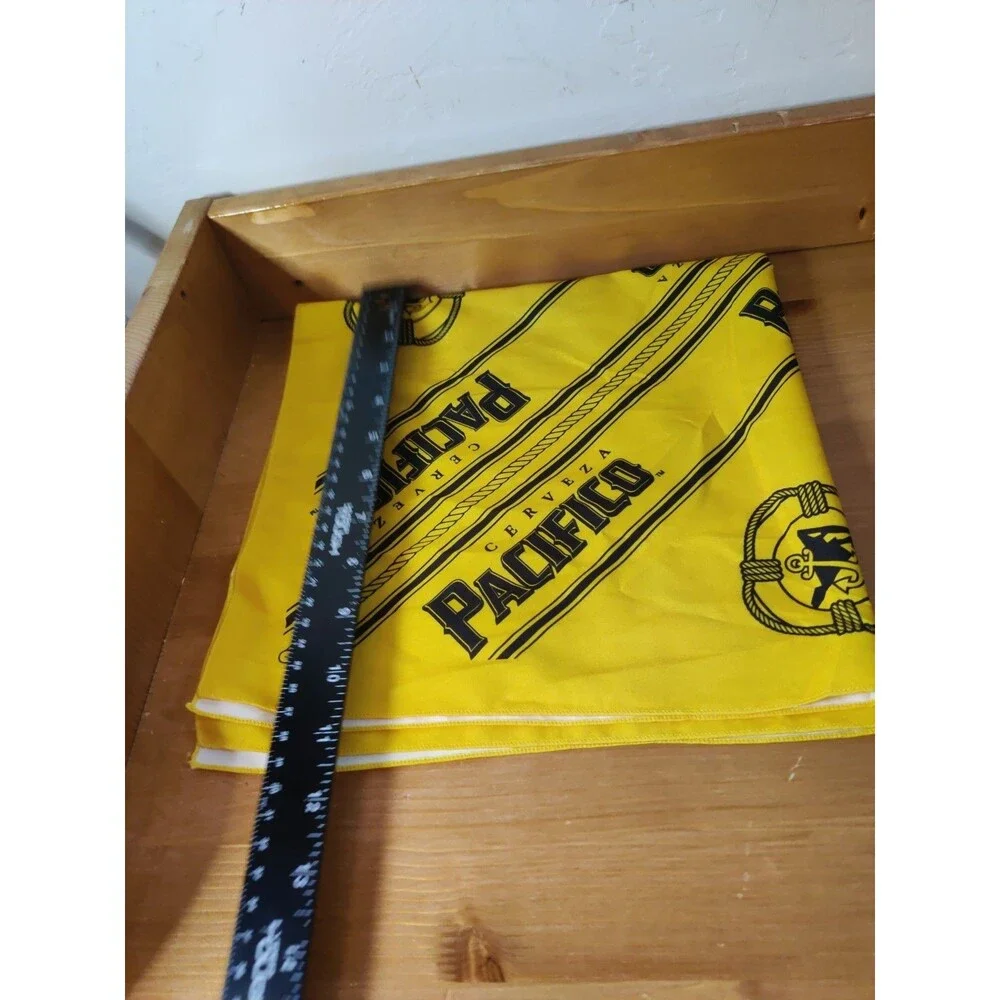 CERVEZA PACIFICO Mexican Beer Bandana Cinco De Mayo Yellow Black 22